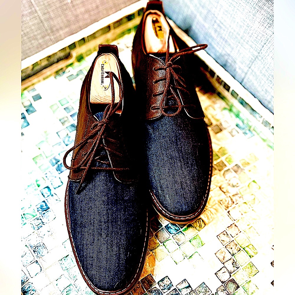 STEVE MADDEN Men’s Yanton Oxfords in Leather & Denim, worn just once!